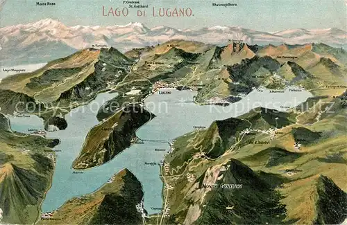 AK / Ansichtskarte Lago_di_Lugano Luganer See und Umgebung aus der Vogelperspektive Lago_di_Lugano