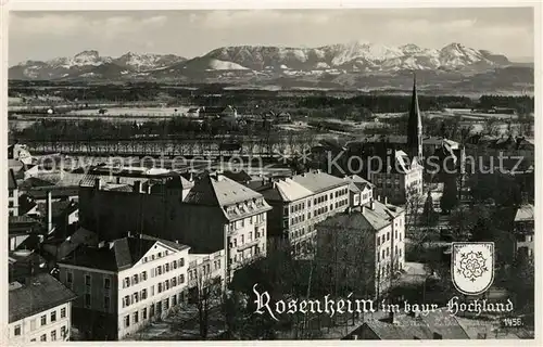 AK / Ansichtskarte Rosenheim_Bayern Stadtpanorama mit Blick zu den Alpen Rosenheim Bayern