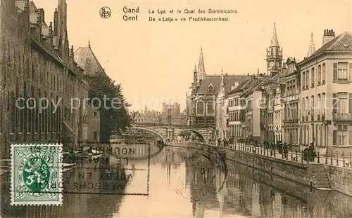 AK / Ansichtskarte Gand_Belgien La Lys et le Quai des Dominicains Gand Belgien