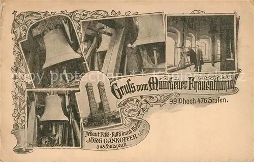 AK / Ansichtskarte Muenchen Gruss vom Frauenturm Muenchen