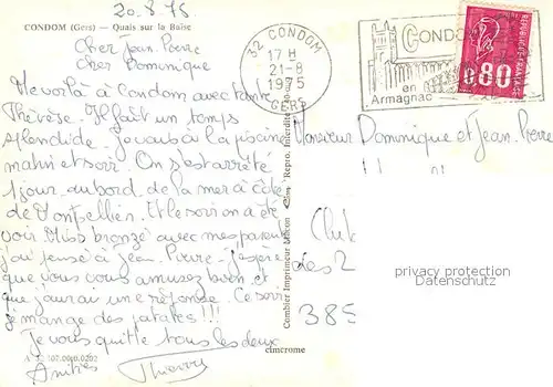 AK / Ansichtskarte Condom Quais sur la Baise Condom