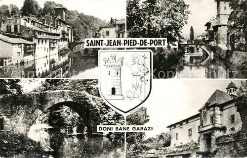 AK / Ansichtskarte Saint Jean Pied de Port Maisons sur la Nive Pont d Espagne  Saint Jean Pied de Port
