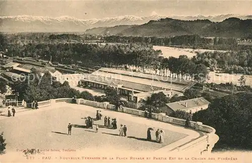 AK / Ansichtskarte Pau Terrasse Place Royale Chaine des Pyrenees  Pau