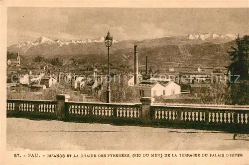 AK / Ansichtskarte Pau Bizanos Chaine des Pyrenees Terrasse du Palais d Hiver  Pau