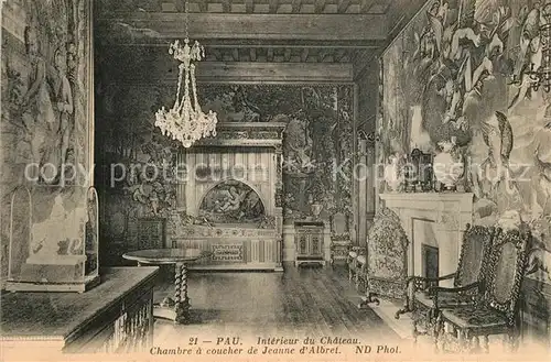 AK / Ansichtskarte Pau Interieur de Chateau Chambre a Coucher de Jeanne d Albret Pau