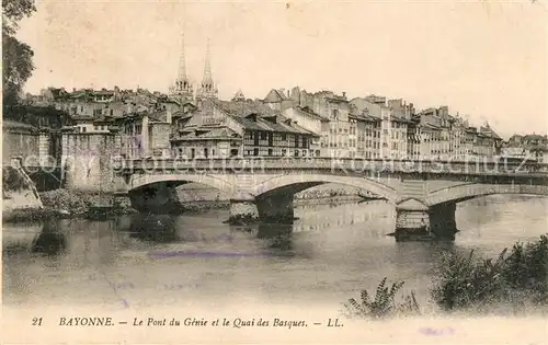 AK / Ansichtskarte Bayonne_Pyrenees_Atlantiques Pont du Genie Quai des Basques  Bayonne_Pyrenees