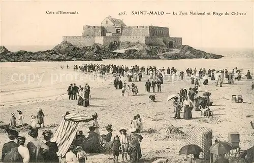 AK / Ansichtskarte Saint Malo_Ille et Vilaine_Bretagne Fort National Plage du Chateau  Saint Malo_Ille et Vilaine