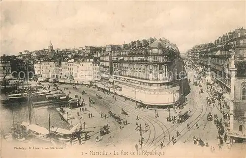 AK / Ansichtskarte Marseille_Bouches du Rhone Rue de la Republique  Marseille
