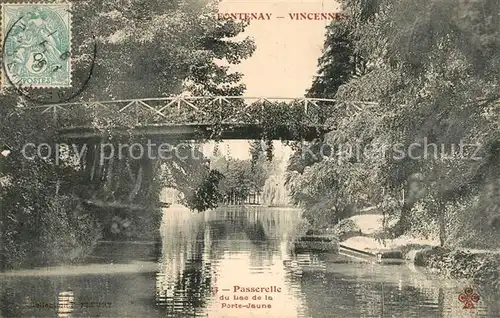 AK / Ansichtskarte Vincennes Passerelle du Lac de la Porte Jaune Vincennes