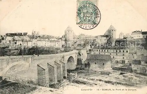 AK / Ansichtskarte Semur en Auxois Pont Donjon  Semur en Auxois