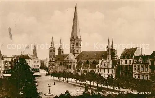AK / Ansichtskarte Bonn_Rhein Muensterplatz mit Muensterkirche Bonn_Rhein