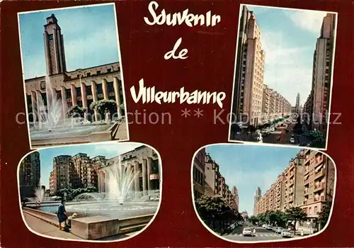 AK / Ansichtskarte Villeurbanne Hotel de Ville Avenue Henri Barbusse Bassin place de la Liberation Villeurbanne