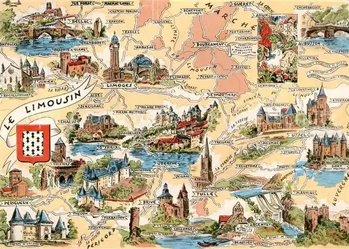 AK / Ansichtskarte Limousin_Region Panoramakarte 