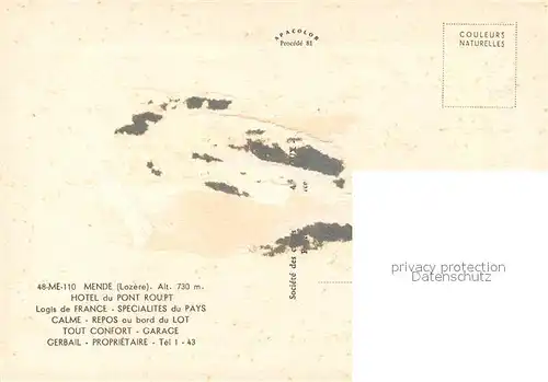 AK / Ansichtskarte Mende Hotel du Pont Roupt  Mende