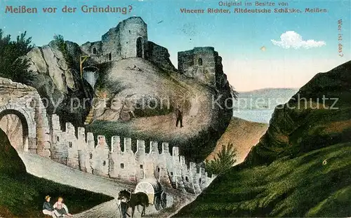 AK / Ansichtskarte Meissen_Elbe_Sachsen vor der Gruedung? Kuenstlerkarte Meissen_Elbe_Sachsen