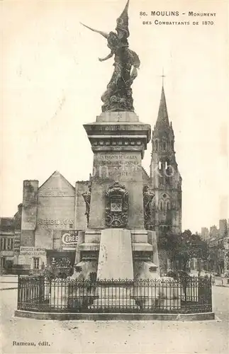 AK / Ansichtskarte Moulins_Allier Monument des Combattants de 1870 Moulins Allier