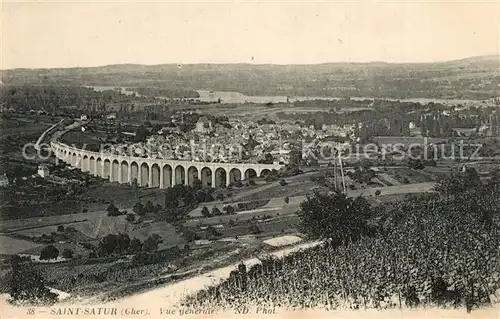 AK / Ansichtskarte Saint Satur Vue generale Le Viaduc Saint Satur