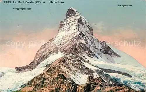 AK / Ansichtskarte Matterhorn_VS Furggengletscher mit Stockgletscher Matterhorn VS