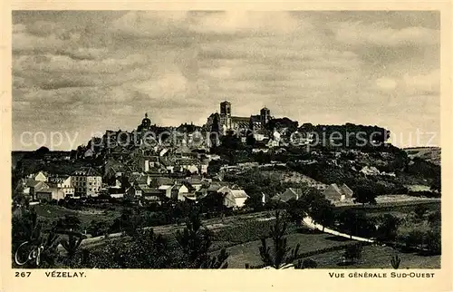 AK / Ansichtskarte Vezelay Vue generale Sud Ouest Vezelay