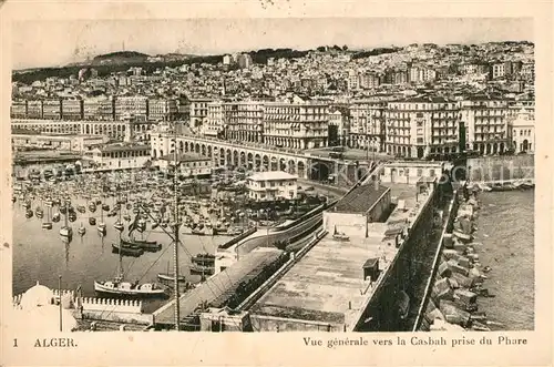 AK / Ansichtskarte Alger_Algerien Vue generale vers la Casbah prise du Phare Alger Algerien