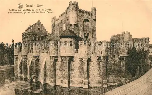 AK / Ansichtskarte Gand_Belgien Chateau des Comtes vu du Petit Gewad Gand Belgien