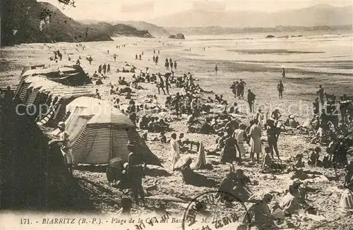 AK / Ansichtskarte Biarritz_Pyrenees_Atlantiques Plage de la Cote des Basques Biarritz_Pyrenees
