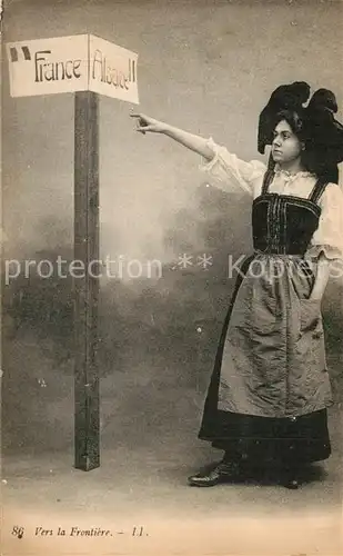 AK / Ansichtskarte Alsace_Elsass Grenze Frauentracht Alsace Elsass