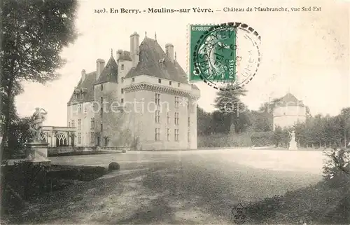 AK / Ansichtskarte Moulins sur Yevre Chateau de Maubranche Moulins sur Yevre