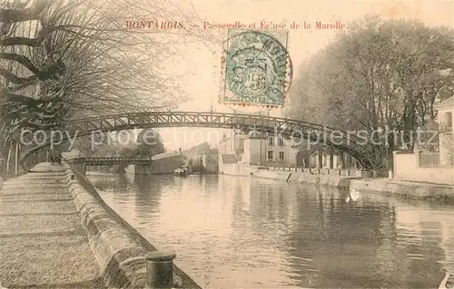 AK / Ansichtskarte Montargis_Loiret Passerelle Eglise de la Marolle Montargis Loiret