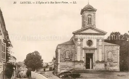 AK / Ansichtskarte Saintes_Charente Maritime Eglise Rue Saint Vivien Saintes Charente Maritime