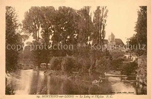 AK / Ansichtskarte Montigny sur Loing Le Loint et Eglise Montigny sur Loing