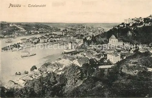 AK / Ansichtskarte Passau Panorama Zusammenfluss von Inn Donau und Ilz Passau