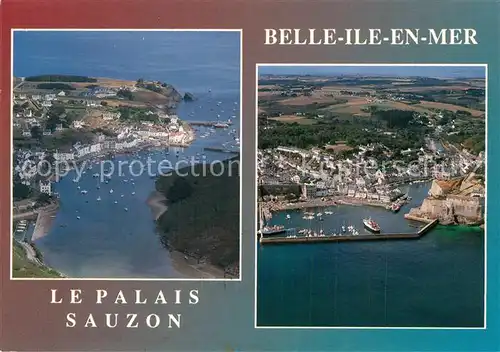 AK / Ansichtskarte Belle Ile en Mer Les ports de Palais et de Sauzon vue aerienne Belle Ile en Mer