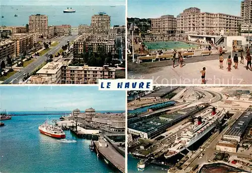 AK / Ansichtskarte Le_Havre Porte Oceane Piscine Club Nautique Havrais Depart du Car Ferry Le_Havre