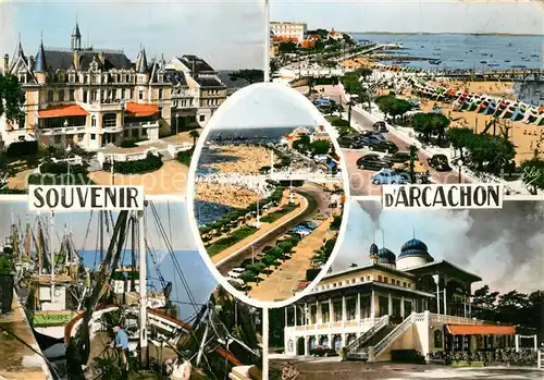 AK / Ansichtskarte Arcachon_Gironde Casino de la plage Boulevards Promenade Jetees Port de Peche Casino Mauresque Arcachon Gironde