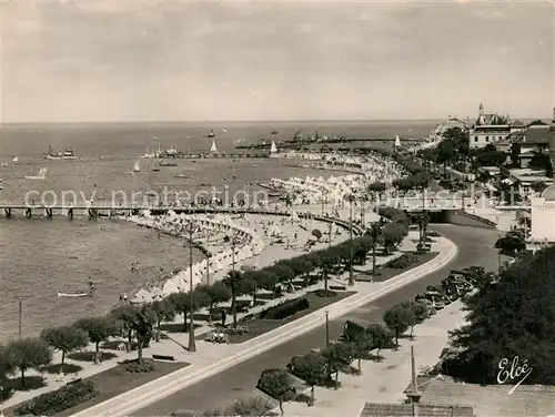 AK / Ansichtskarte Arcachon_Gironde La plage et les Boulevards Promenade Arcachon Gironde