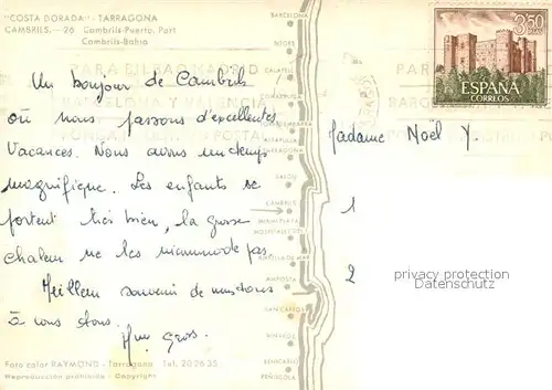 AK / Ansichtskarte Cambrils Puerto Mapa vista aerea Cambrils