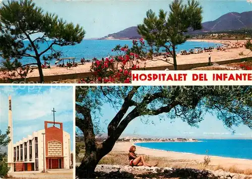 AK / Ansichtskarte Tarragona Hospitalet del Infante Playa Iglesia Tarragona