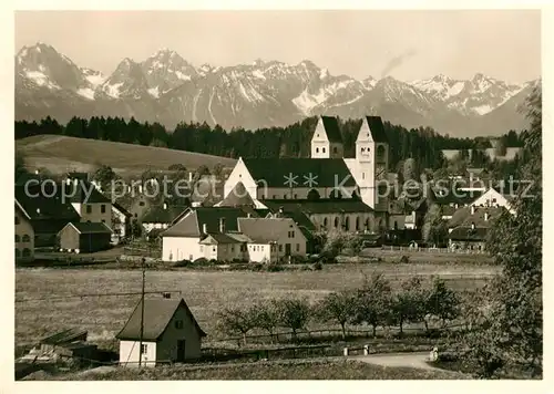 AK / Ansichtskarte Steingaden_Oberbayern mit Blick auf die Fuessener Berge Steingaden Oberbayern