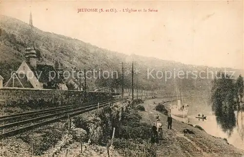 AK / Ansichtskarte Jeufosse Eglise et la Seine Jeufosse