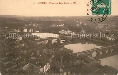 AK / Ansichtskarte Beziers Panorama des 4 Ponts sur l Orb Beziers