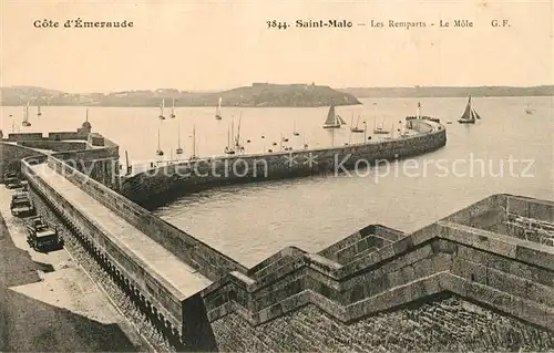 AK / Ansichtskarte Saint Malo_Ille et Vilaine_Bretagne Les Remparts Le Mole Saint Malo_Ille et Vilaine