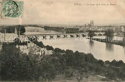 AK / Ansichtskarte Tours_Indre et Loire La Loire et le Pont de Pierre Tours Indre et Loire