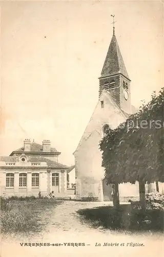 AK / Ansichtskarte Varennes sur Yerre La Mairie et l Eglise 
