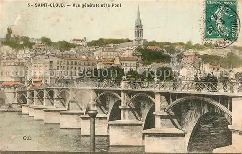 AK / Ansichtskarte Saint Cloud_Hauts de Seine Vue generale et le Pont Saint Cloud