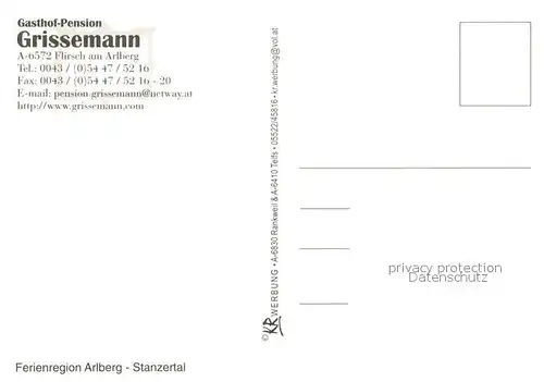 AK / Ansichtskarte Flirsch Gasthof Pension Grissemann  Flirsch
