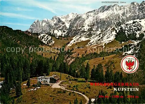 AK / Ansichtskarte Kufstein_Tirol Weinbergerhaus Brentenjoch Kaisergebirge Fliegeraufnahme Kufstein_Tirol