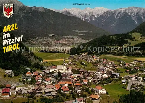 AK / Ansichtskarte Arzl_Pitztal Heiterwand Alpen Fliegeraufnahme Arzl Pitztal