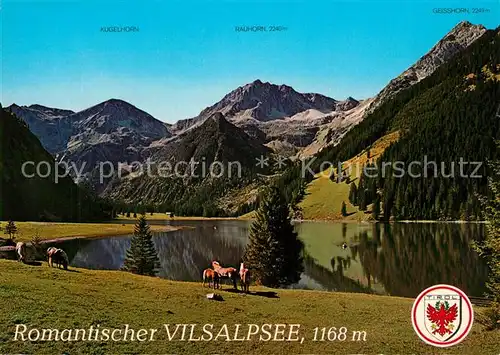 AK / Ansichtskarte Tannheim_Tirol Vilsalpsee Bergsee Bergwandern Fischen Haflinger Pferde Alpen Tannheim Tirol