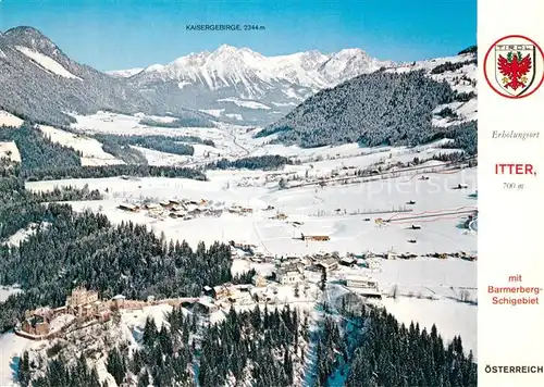 AK / Ansichtskarte Itter_Tirol Panorama Erholungsort mit Barmerberg Schigebiet Fliegeraufnahme Itter Tirol